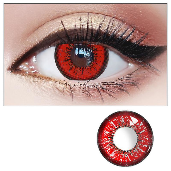 Øyekontaktlinser Halloween Kosmetisk Cosplay Vampyrfarget Lens Grandiosa Red