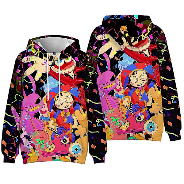 Fantastisk Digital Cirkus Barn Pojkar Flickor Fans Huvtröja Tröja Pullover Toppar 1 13-14 Years