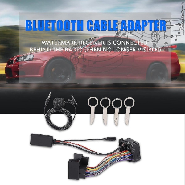 Bilstereo Bluetooth-kabeladapter kompatibel med Ford Fiesta Focus Mondeo Kuga Sony 6000cd Radio Mu