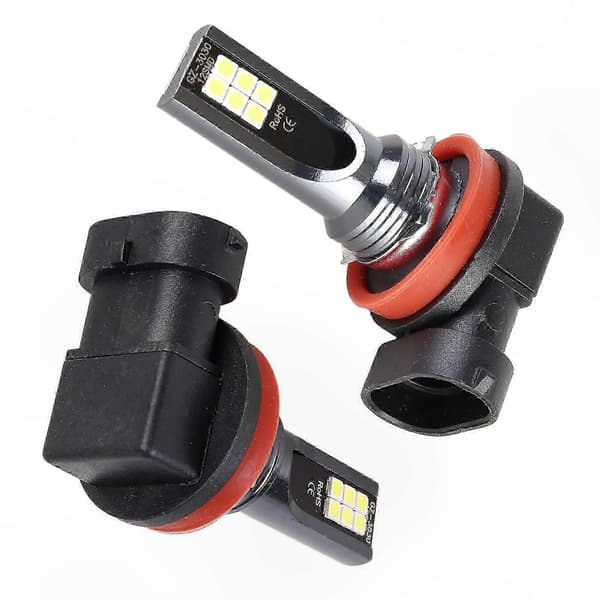 2-pack H11 H8 12V-24V 12W LED-dimljus för fordon White Light