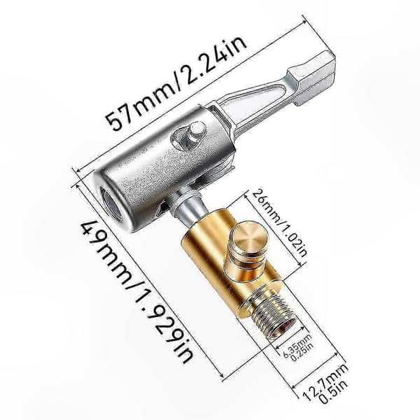 2-pack låsande luftchuck däckpump med avlastningsventil, 8 mm standard metall luftchuck för däckpumpning