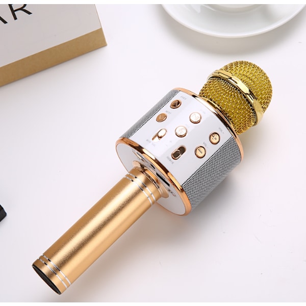 Trådløs Bluetooth Mikrofon til Børn, Bærbar Karaoke Sangmaskine, Legetøj/Gaver til Drenge og Piger, Højttaler til Smartphones og Computere gold