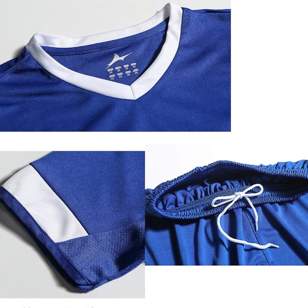 Barnefotballdrakt for menn Fotballfotballtreningsdresser Sportsklær Blue 22(130-135cm)