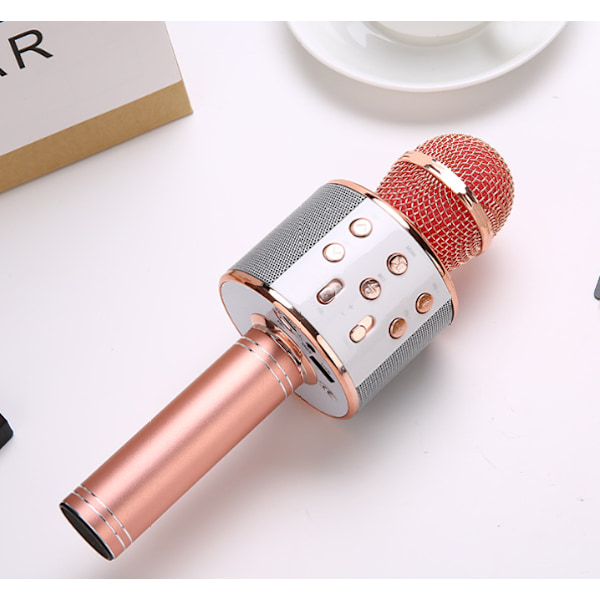 Trådløs Bluetooth Mikrofon til Børn, Bærbar Karaoke Sangmaskine, Legetøj/Gaver til Drenge og Piger, Højttaler til Smartphones og Computere rose gold