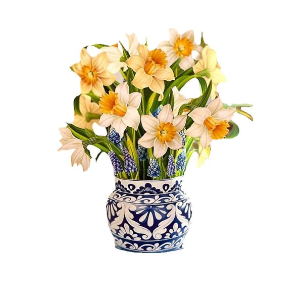 Paper Pop Up Cards,12 Inch Life Sized Forever Flower Bouquet 3d Pop Up Greeting Cards  English Daffodils