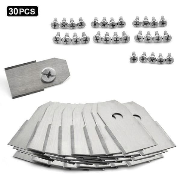 30 stk. erstatningskniver i rustfritt stål til Husqvarna gressklipper, 35x18mm - Multicolor Silver