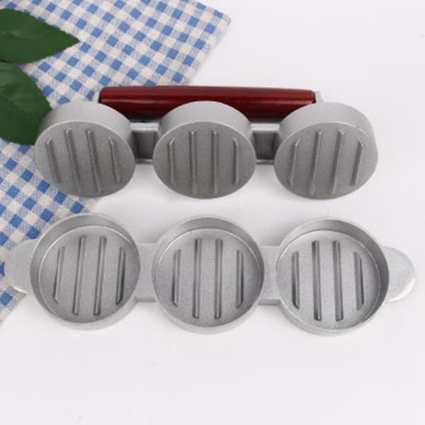 Mini Hamburger Presses Nonstick 3-Compartment Small Burger Patties Press Triple Beef Burger Maker Mold MacCJY