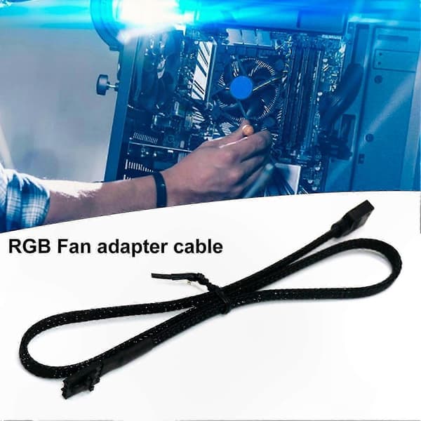 ARGB-kontrolleradapterkabel for RGB LED-vifter - 3-pinners/4-pinners til 5V 3-pinners omformerledning for PC-tilbehør B