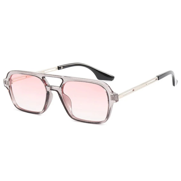 Fyrkantiga Retro Solglasögon Herr Mode Design Retro Märkes Solglasögon Herr Godisfärg Liten Ram Metall Oculos De Sol Grå Rosa Gray Pink Other