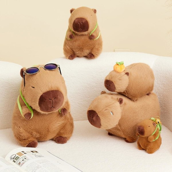 Capybara Plyslegetøj, 25cm Capybara Bærer Skildpadde Realistisk Blød Capybara Legetøj Fyldte Plysdyr, Capybara Fyldt Dyr, Capybara Blød Dukke Capybara Plus