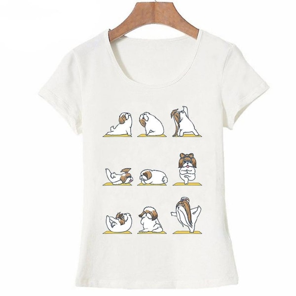 New fashion Pet Shih Tzu Yoge beautiful Yug Art t-shirt Cute Women T-Shirt Female casual Tops Summer