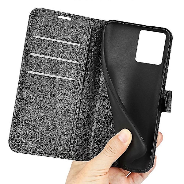 For vivo Y22s 4G PU-lær+TPU Full Beskyttelsesdeksel Lommebok Stativ Telefondeksel Multicolor Style A