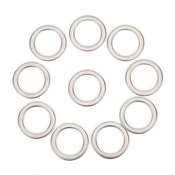 10 stk. afstandsstykker til cykelpedaler, krumtap, cykel, rustfrit stål, ringeskiver Silver 10 Pcs