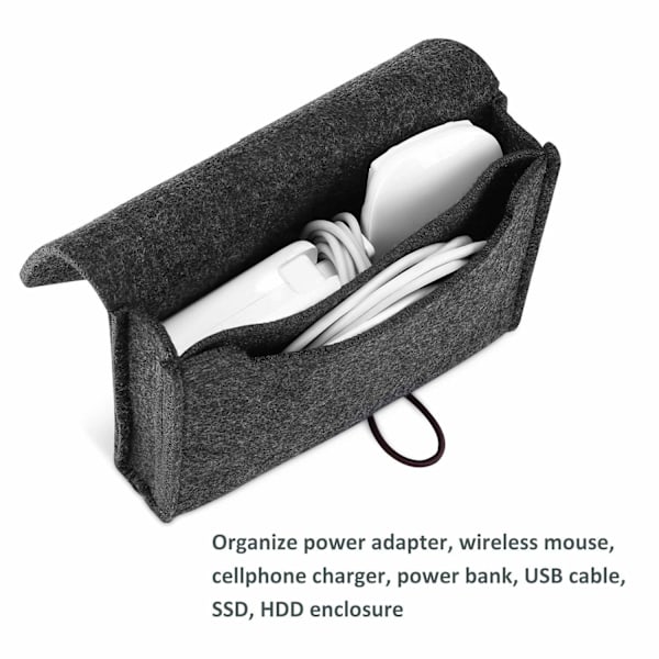 Oppbevaringsveske i filt, organiseringslomme, lader for Magic Mouse, kabel, harddisk