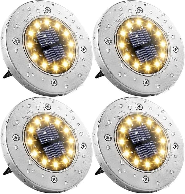 Solcellegadelamper, sæt med 4 12 LED solcellelamper udendørs havelamper, solcellehavelamper