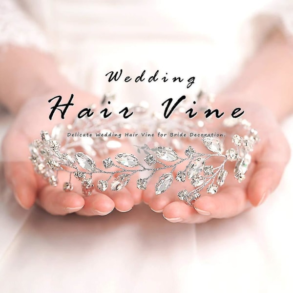 Bridal Crystal Hair Vine, hopea tekojalokivihiuspala häihin ja morsiusasusteisiin