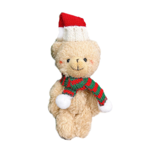 Mini juleplys bjørnedukke Lille bjørnelegetøj Fyldt lille, blød bjørnedukke, 100 % nyt