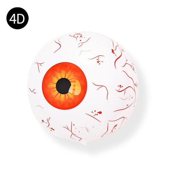 4D Pelottavat silmämunakoristeet Ilmapallot, muoviset ilmapallon rekvisiitta Bloodshot Eyeballs Sisä-ulkopuutarha Halloween-koristeet nurmikolle Red(1pc)
