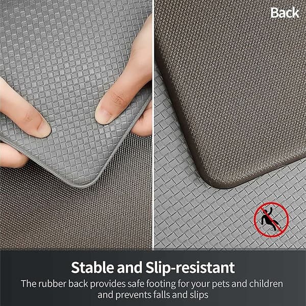 Non-Slip Design Mat, Agate Grey, Reliable Material & Comfortable Support, Versatile Kitchen Mat with Wipeable Surface for Easy Cleaning, 45*75cm &