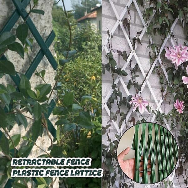 Plast Ekspanderende Grønt Plast Vegggjerde Sammenleggbart Espalier Hage Espalier Black