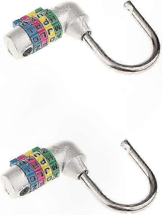 Silver 2-pack 4-siffriga kombinationslås, 4-bokstavs lösenordssäkerhetshänglås
