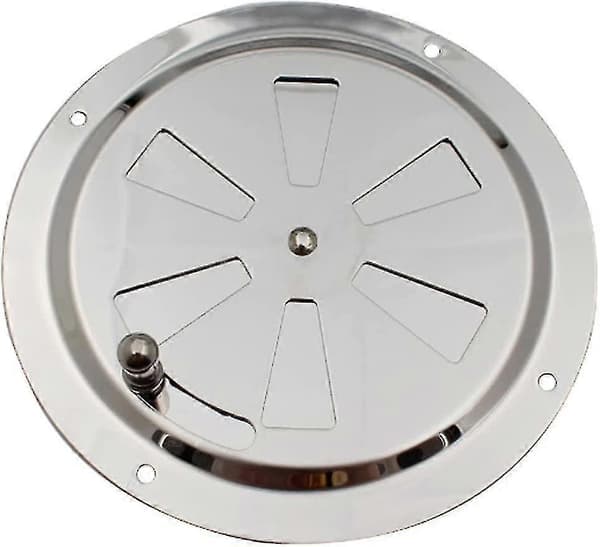 Rund Ventilationsrist - Rustfrit Stål - Justerbar Ventil - 125 mm Diameter