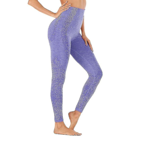 Sømløse Leggings for Kvinner Høy Midje Trening Gym Booty Butt Lifting Bukser Tights Kvinnelig Løping-c Mørk grå S Lilla Purple S