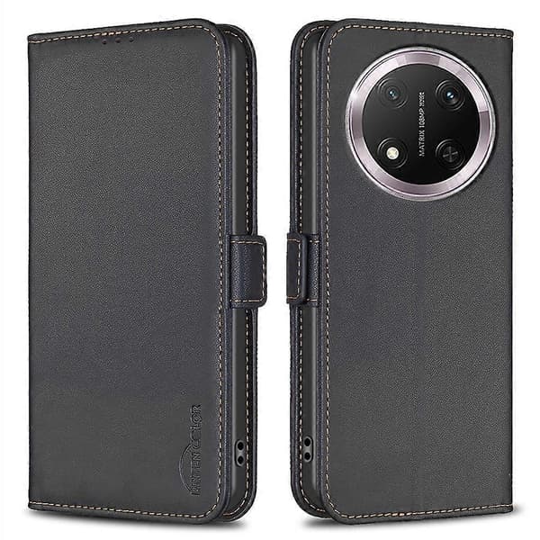 Til Honor Magic7 Lite 5G Etui PU Læder Flip Folio Telefon Pung Etui CJY Black