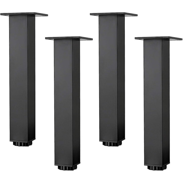 Højdejusterbare møbelben af ​​aluminiumslegering Ben til badeværelsesskab, 5-40 cm, mat sort, med skruer