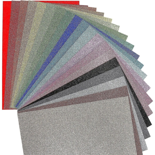 Flerfarvet glitterpapir til håndværk, A4 20 ark glitterpap til håndværk og kreation