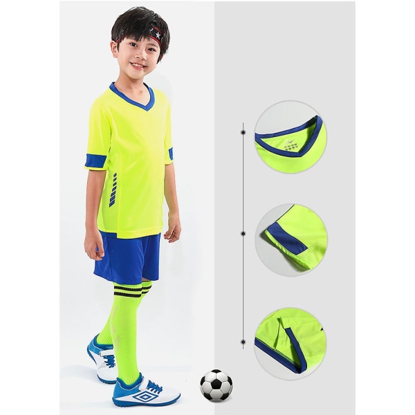 Barnefotballdrakt for menn Fotballfotballtreningsdresser Sportsklær Green 18(110-120cm)