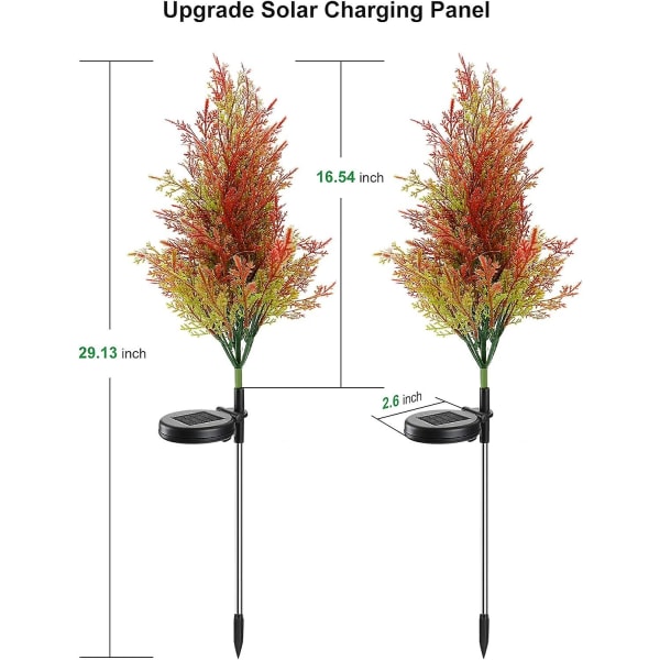 Julepynt Utendørs Solcelledrevne Trelys, 2023 Oppgradert Utendørslys Vanntette Ip67, Automatisk På/Av Solcellebelysning Stakes Furulykter For Patio,