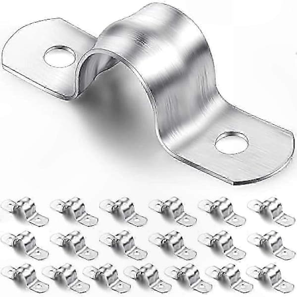 304 Rostfritt Stål U-formade Slangklämmor, 20-pack Sadelfästklämmor för Röranslutning 35 mm