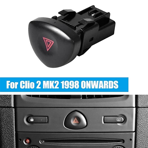 Varningsblinkers Nödljus Knapp för 2 MK2 1998 OCH FRAMÅT 8200060036 - 8200442723 Black