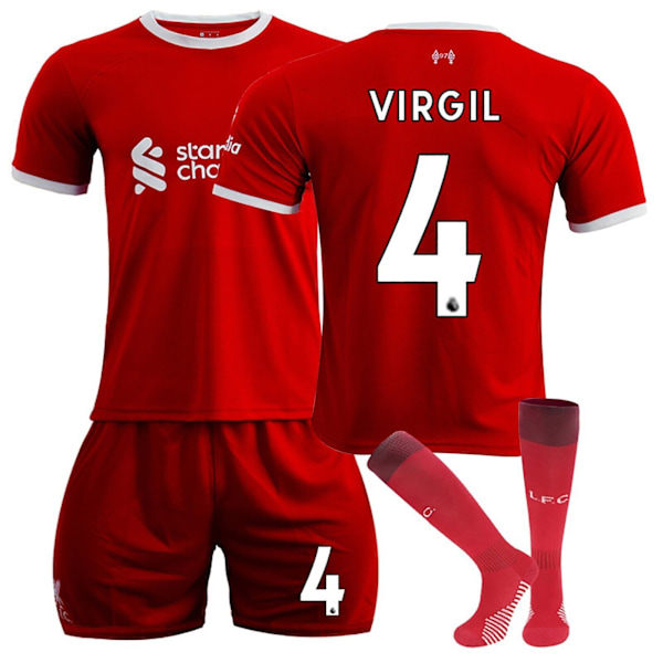 23/24 Fotballdraktsett for barn Gutter Treningsdress Sportsklær Skjorte Shorts Sokker 23/24 liver-pool bortedrakt #9 23/24 liver-pool away #9 #22 (6-7 years)