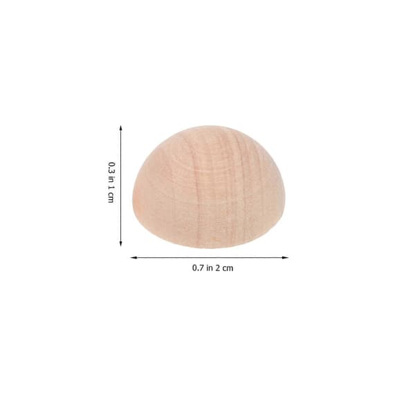 150 st bulk leksak trähalvklot trähalvsfär mini halv träpärlor obehandlade halv träpärlor bulk Light Brown 2X2cm