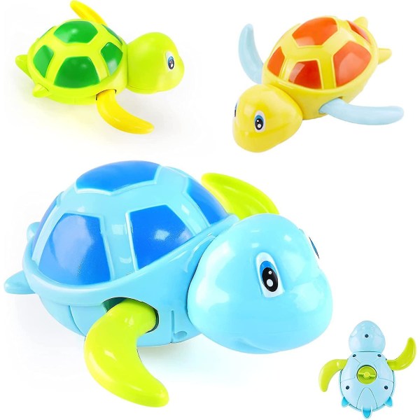 Babybadelegetøj til småbørn 1-3,babybadekar Wind Up Turtle Legetøj, søde sjove multifarver flydende badedyrelegetøj til børn Småbørn, børnepool, svømme