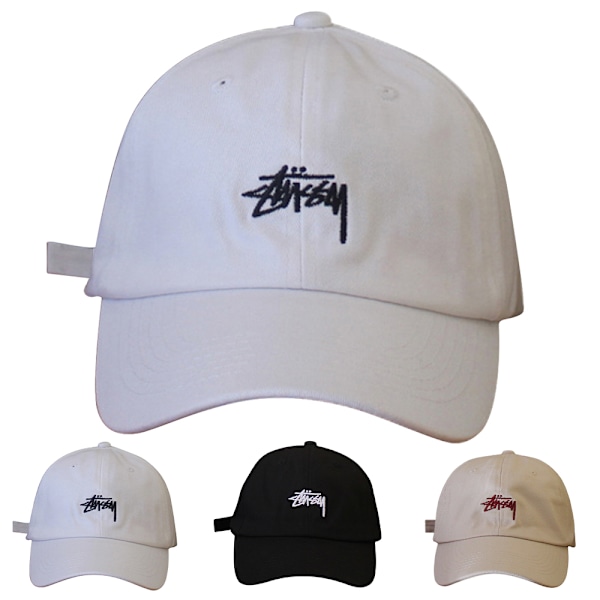 Baseball Cap S-tussy1 Broderet Hat Mænd Kvinder Justerbar Rem Strapback Hat White