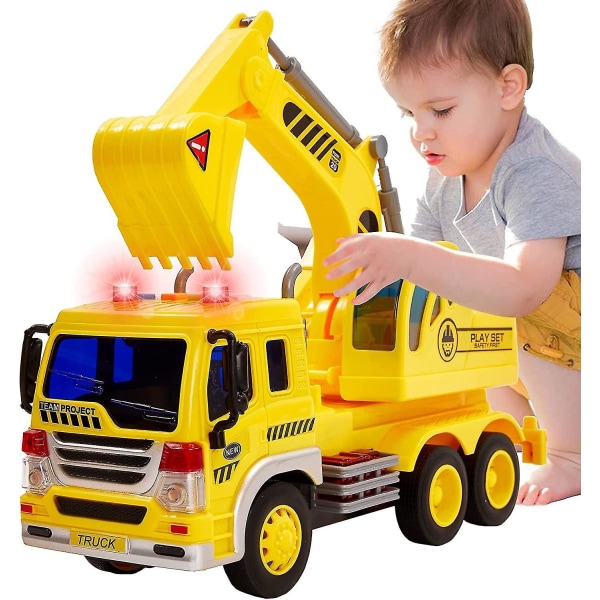Legetøjsgraver til børn, lastbil-lastbillegetøj Byggekøretøjer med lys og lyde Biler Pædagogisk legetøj