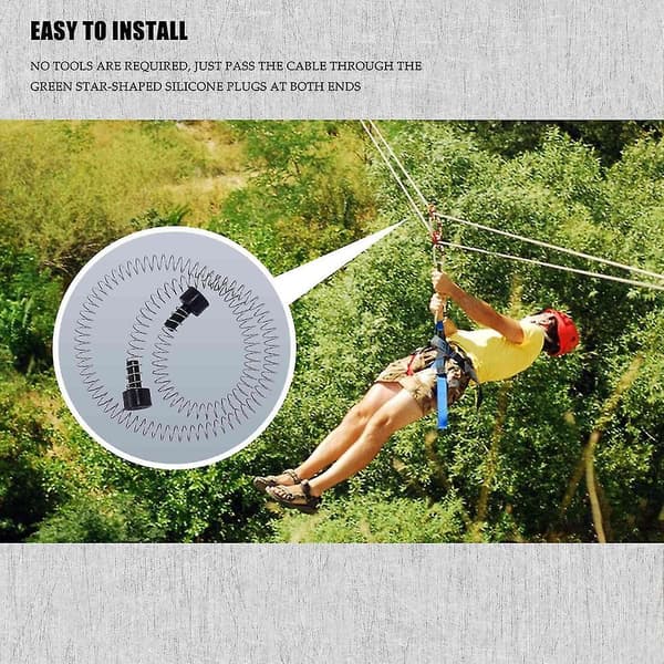 Fjærbrems for zipline, 165 cm, rustfritt stål, med glidelås