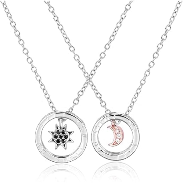 BFF Necklace for 2 - Sun and Moon Pendant Necklace Best Friends Necklace Friendship Necklace Couple Matching Necklace Jewelry Gifts