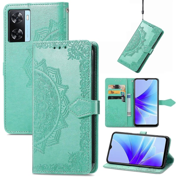 Mandala Flower kohokuvioitu nahkainen phone case Oppo A57s:lle