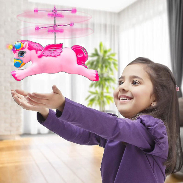 1mor Flying Unicorn Fairy Toy Flying Helikopter Drone Ball Leker Gaver, håndkontrollerte morsomme Fairy Dolls Julebursdagsgave