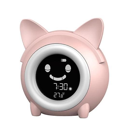 Barn Barn Sovträning Temperatur LED-ljus LCD-display Väckarklocka, CJY pink