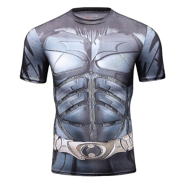 Superhelt Punisher Kort Ermet Sports T-skjorte Trening 3D Kompresjon Hurtig Tørking Trening Menn Løping Trening Fitness Topp Rashguard 19 XXL