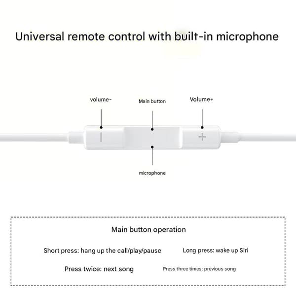 Apple EarPods (Lightning), In-ear kompatibla med iPhone 7/14 Stil 1 Lightning
