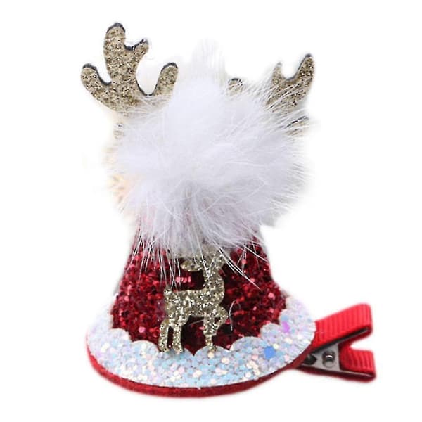 Julehue Hårklemmer Mini Hue Spænder Glitter Jule Gevir Hårnål