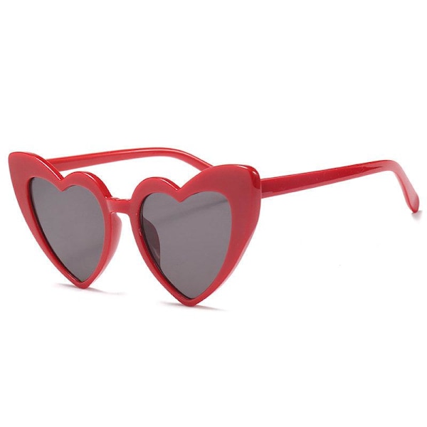 Retro Sydänlasit Naiset Oversized UV400 Punainen Red one size