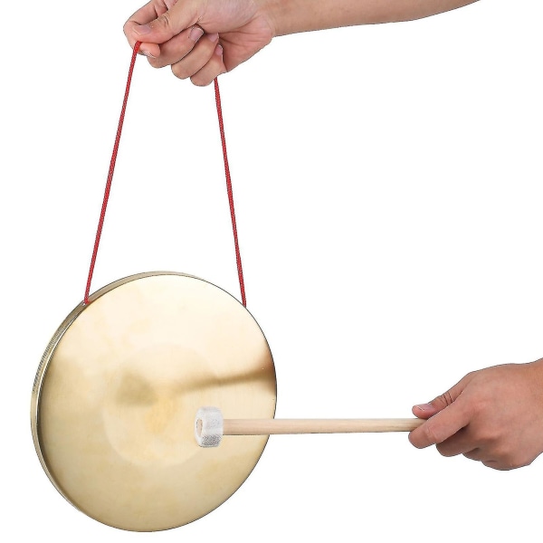 30 cm Hånd Gong bækkener Messing Kobber Gong Kapel Opera Percussion Instrument Med Rund Spil Hammer
