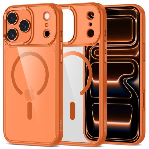 Tech-Protect iPhone 17 Pro Deksel MagSafe MagMat Cosmic Orange/Clear